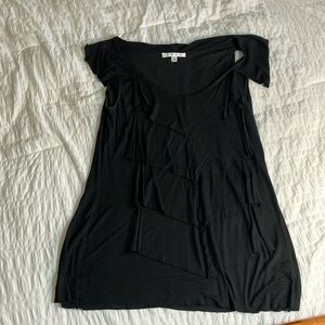 CAbi black ruffle top M, style 822